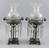 PAIR OF BRONZE MANTEL GARNITUR