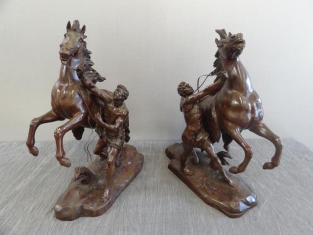 Pair of Bronze 'Marly' Horses.After