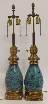 PAIR OF BRONZE MOUNTED CHINESE