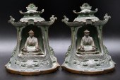 PAIR OF BRONZE ORIENTALIST BOO