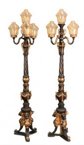 PAIR OF BRONZE OUTDOOR LIGHTSP