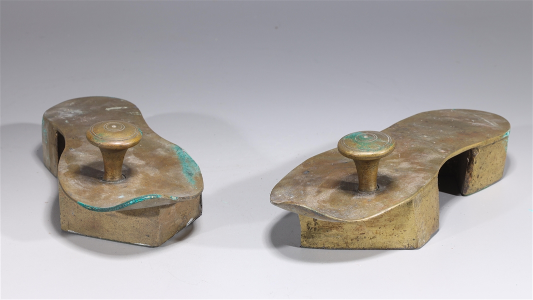 Pair of Bronze Padukah Shoes.