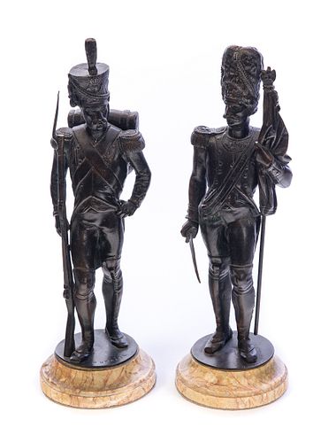 PAIR OF BRONZE SCULPTURES SIGNED