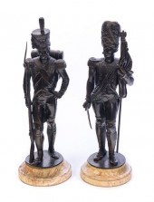 PAIR OF BRONZE SCULPTURES SIGN