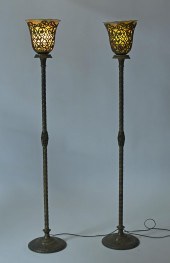 PAIR OF BRONZE TORCHERES, STYL