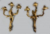 PAIR OF BRONZE WALL BRACKET CA
