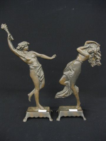 Pair of Bronzed Art Deco Statues