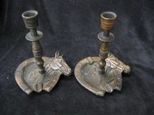 Pair of Bronzed Candlesticks f