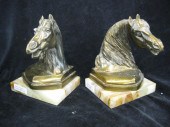 Pair of Bronzed Horsehead Book
