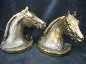 Pair of Bronzed Horsehead Book