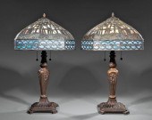 PAIR OF BRONZED METAL AND SLAG