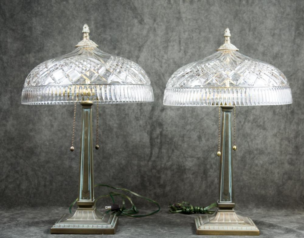 PAIR OF BRONZED METAL TWO-LIGHT