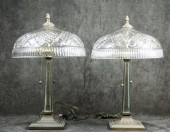 PAIR OF BRONZED METAL TWO-LIGH