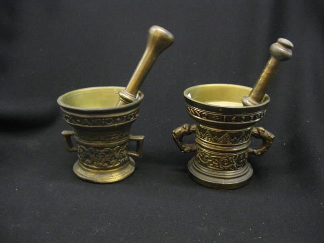 Pair of Bronzed Mortar & Pestles.