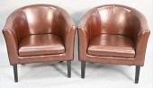 PAIR OF BROWN LEATHER BARRELBA