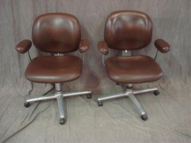 Pair of Brown Leather HERMAN MILLER