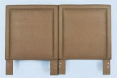 PAIR OF BROWN LINEN UPHOLSTERE