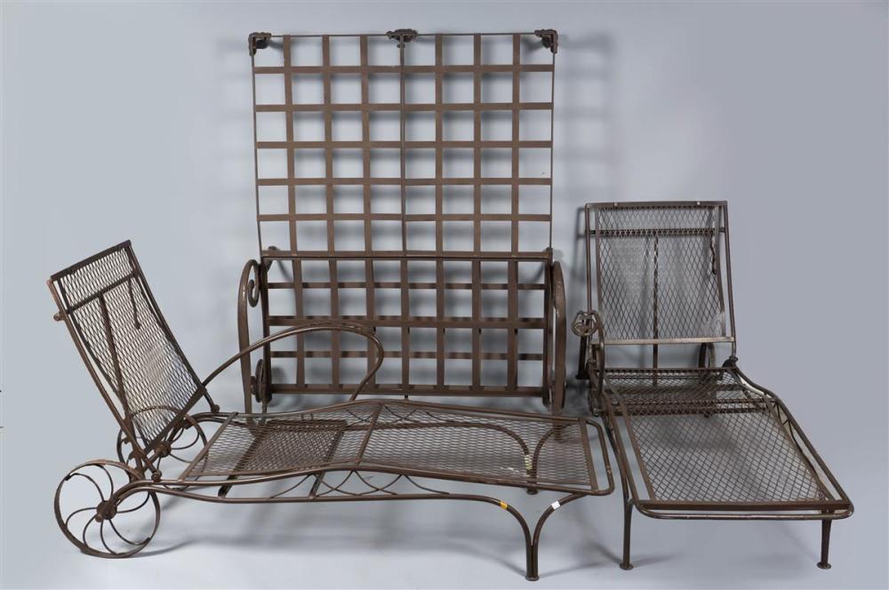 PAIR OF BROWN PAINTED METAL