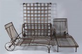 PAIR OF BROWN PAINTED METAL CH