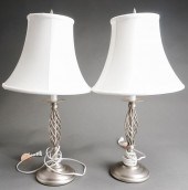 PAIR OF BRUSHED ALUMINUM SPIRA