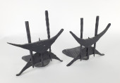 PAIR OF BRUTALIST STYLE METAL