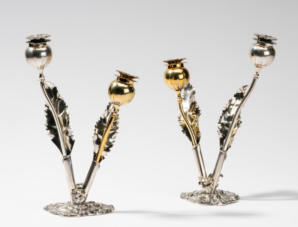 PAIR OF BUCCELLATI STERLING THISTLE