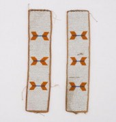 PAIR OF BUCK LEATHER BEADED CU