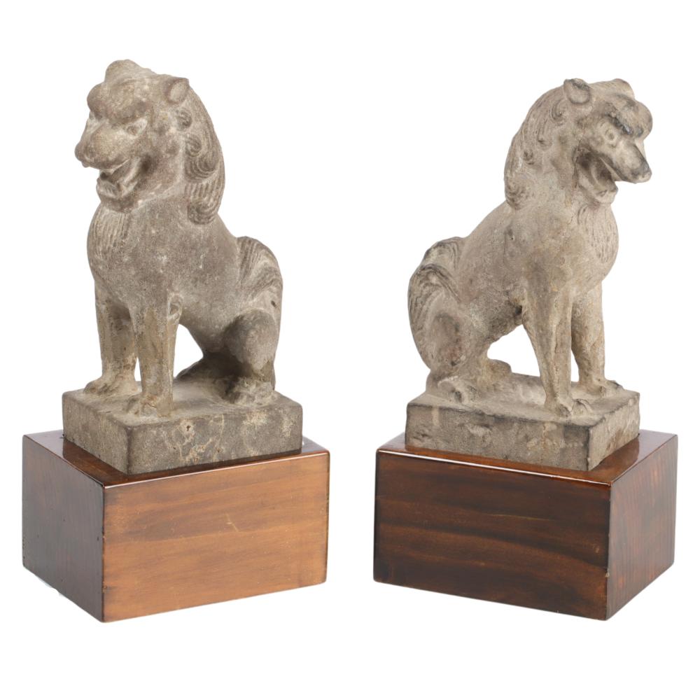 PAIR OF BUDDHIST LIONS, TEMPLE