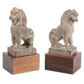 PAIR OF BUDDHIST LIONS, TEMPLE