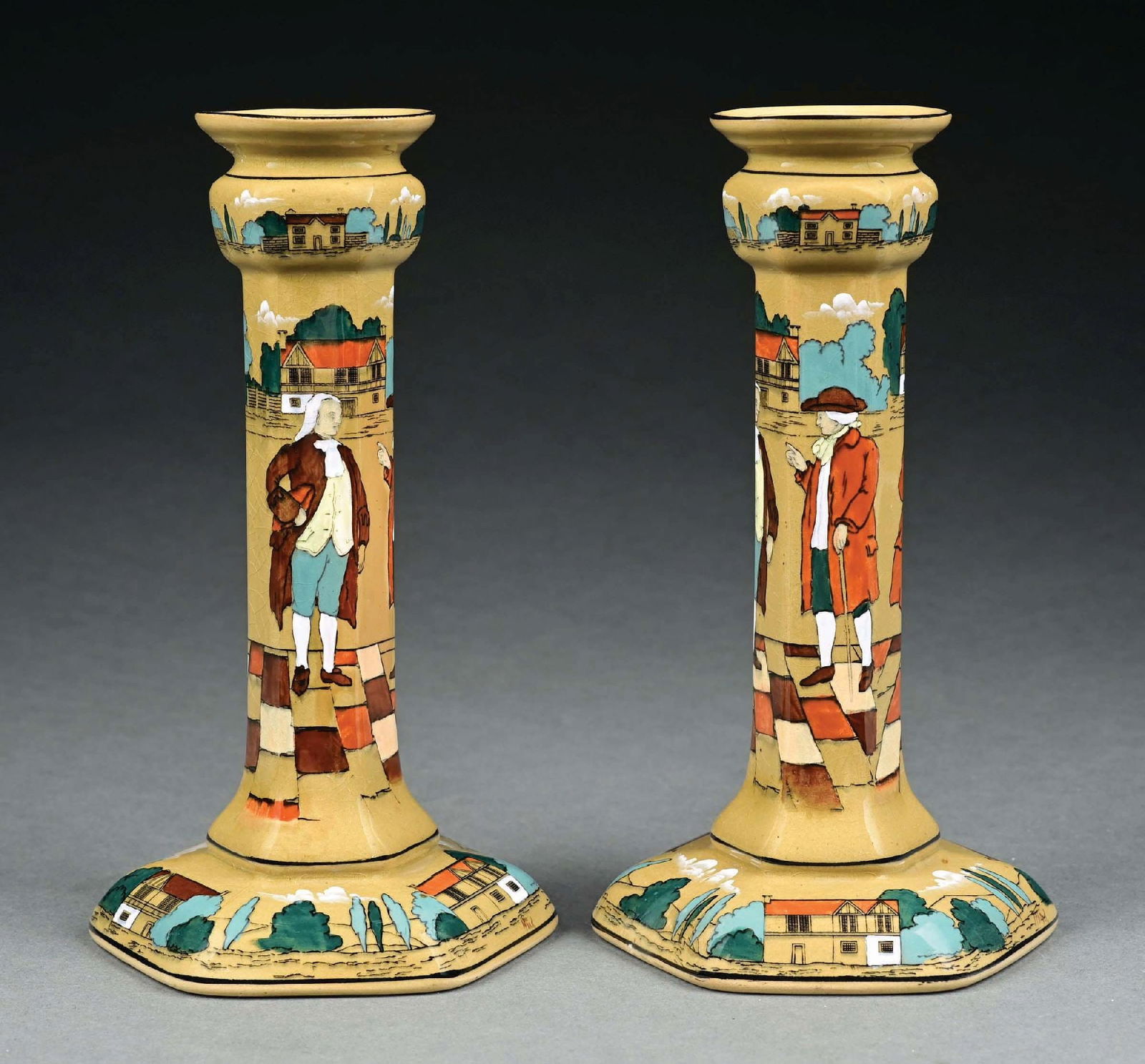 PAIR OF: BUFFALO POTTERY DELDARE