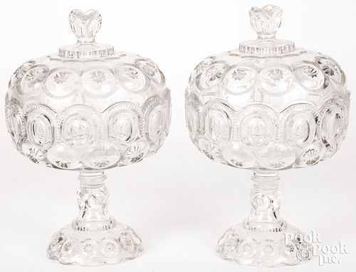 PAIR OF BULLSEYE PATTERN GLASS