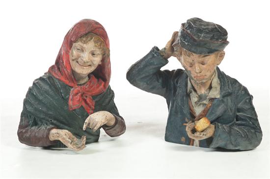 PAIR OF BUSTS.  European  2nd