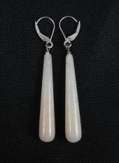 PAIR OF BUTTERMILK JADE AND WH