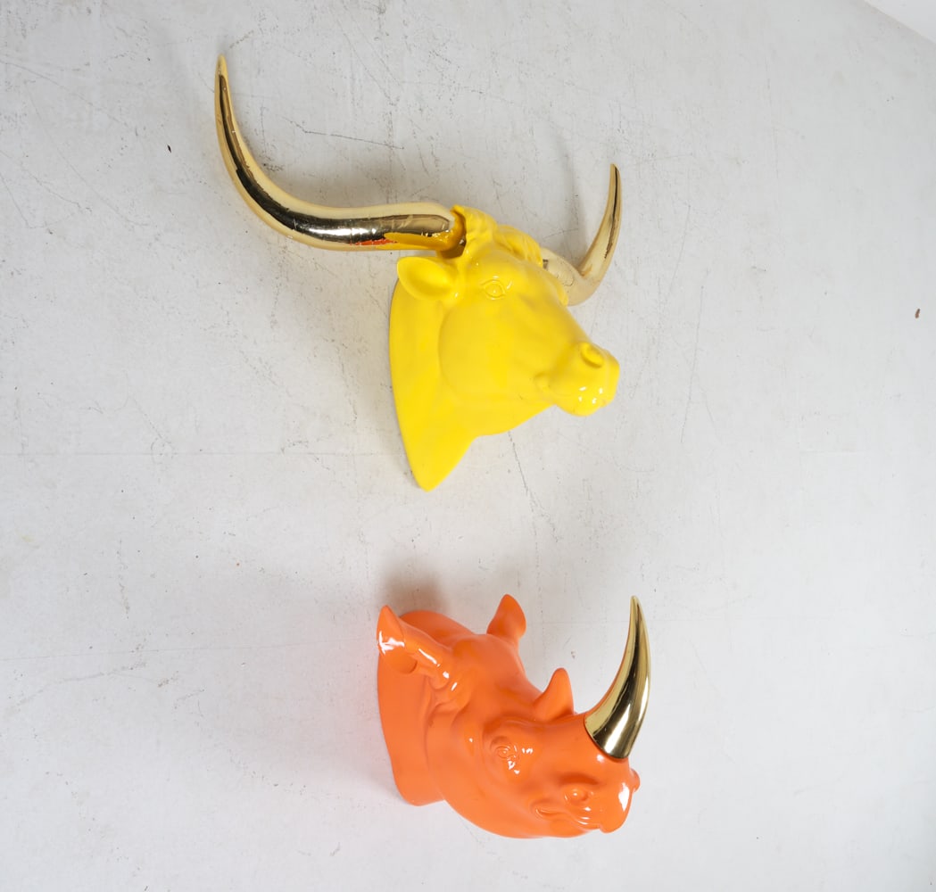 PAIR OF C. WONDER ANIMAL HEAD