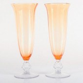 PAIR OF CAMBRIDGE KEYHOLE STEM