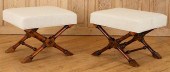 PAIR OF CAMPAIGN STYLE BENCHES