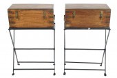 PAIR OF CAMPAIGN STYLE TRUNKS