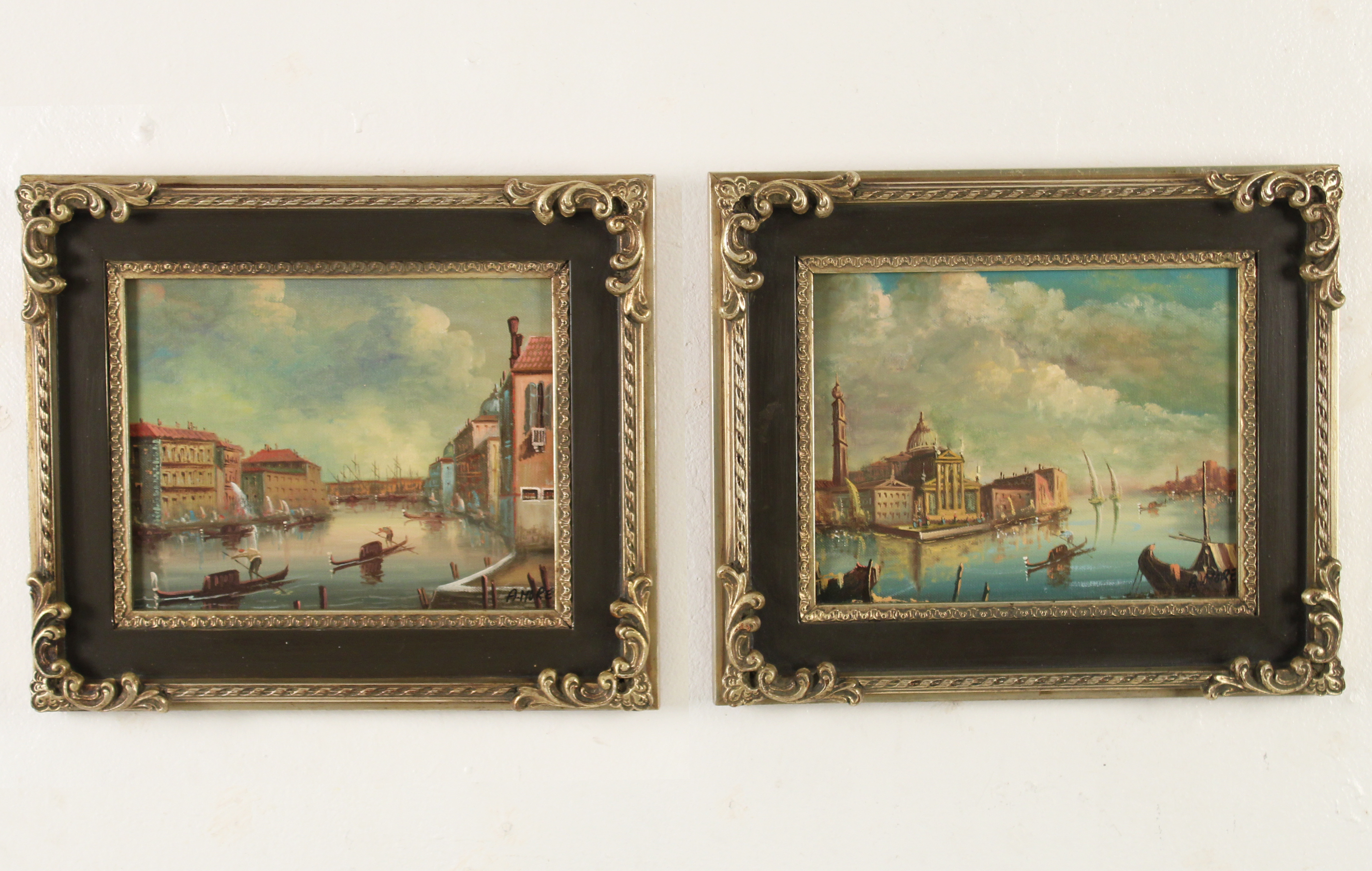 PAIR OF CANAL SCENE PAINTINGS