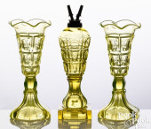 PAIR OF CANARY YELLOW GLASS TH
