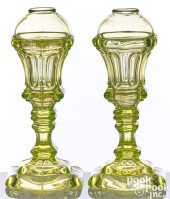 PAIR OF CANARY YELLOW GLASS WH