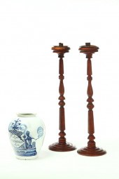 PAIR OF CANDLESTICKS AND A DEL