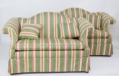PAIR OF CANDY STRIPED UPHOLSTE