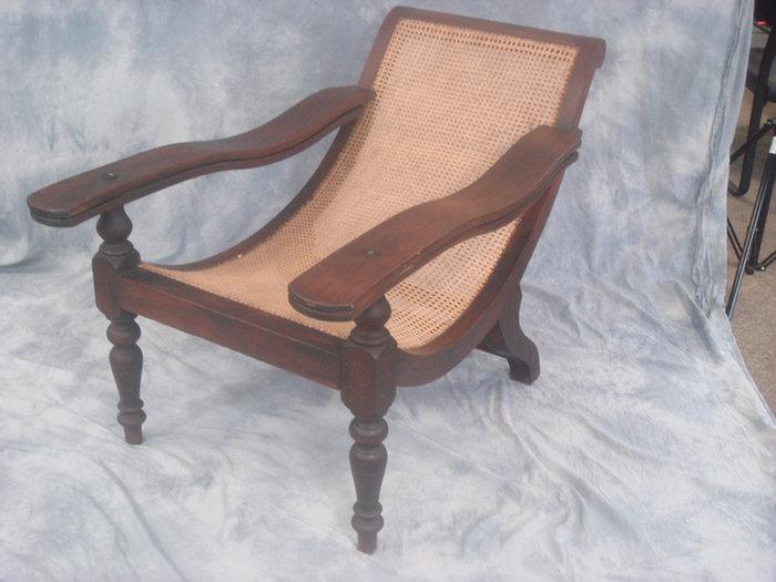 Pair of caned mahogany plantation