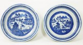 PAIR OF CANTON CHOP PLATES, 19