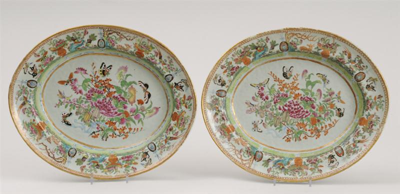 PAIR OF CANTON ENAMELED OVAL