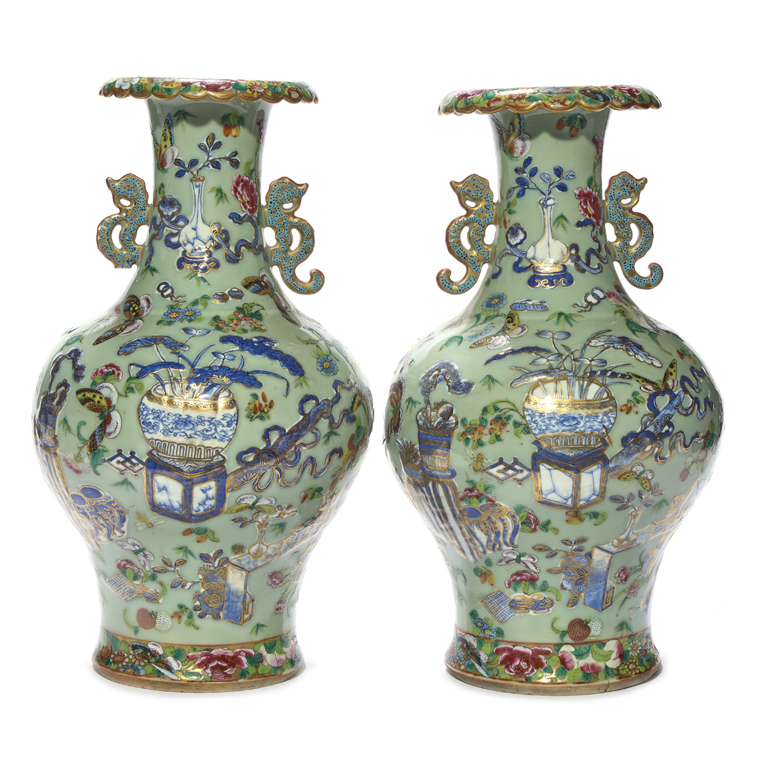 PAIR OF CANTON EXPORT FAMILLE