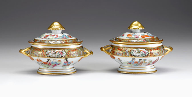 Pair of Canton Famille Rose Chinese