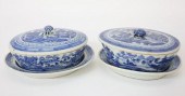 PAIR OF CANTON TERRAPIN DISHES