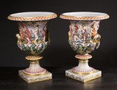 PAIR OF CAPODIMONTE CAMPAGNA P