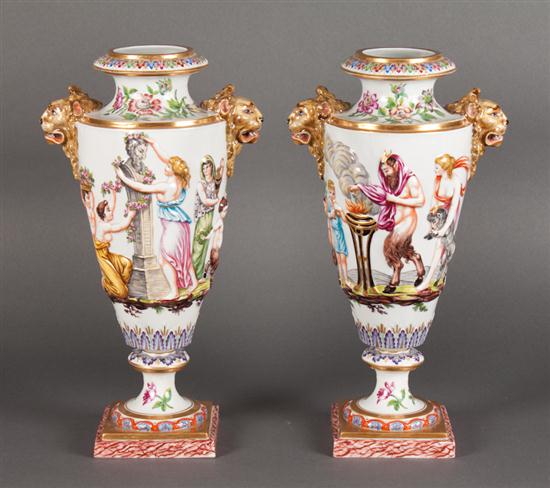 Pair of Capodimonte porcelain